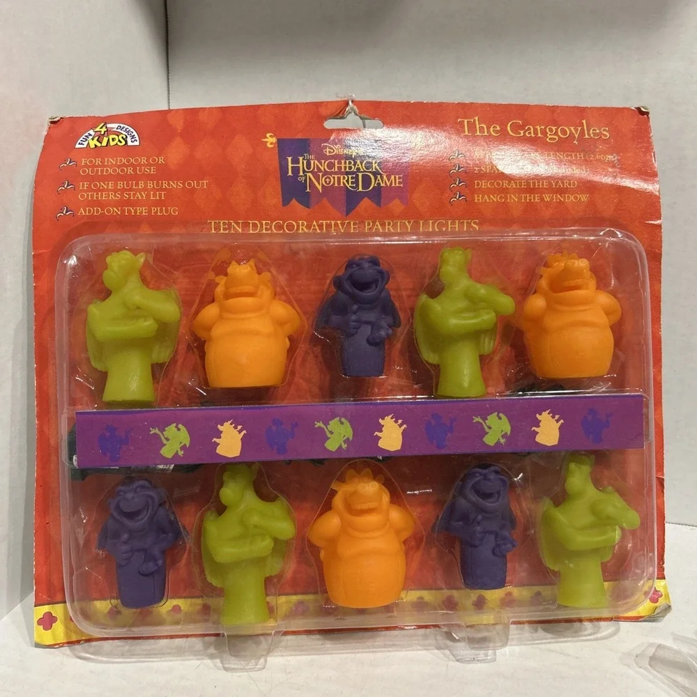 DISNEY'S THE HUNCHBACK OF NOTRE DAME - THE GARGOYLES PARTY LIGHTS STRING VINTAGE